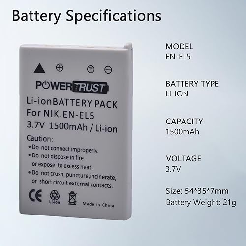 Miniatura 6 de 3X EN-EL5 ENEL5 Batería para Nikon CoolPix 3700, 4200, 5200, 5900, 7900, P3, P4, P80, P90, P100, P500, P510, P520, P530, P5000, P5100, P6000 ,