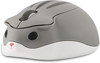 Hamster Wireless Silent Mouse, Cute Animal Cordless Mice 1200DPI Portable Optical Quiet Mice for Travel School Office for PC Computer Laptop Gift (Gray)