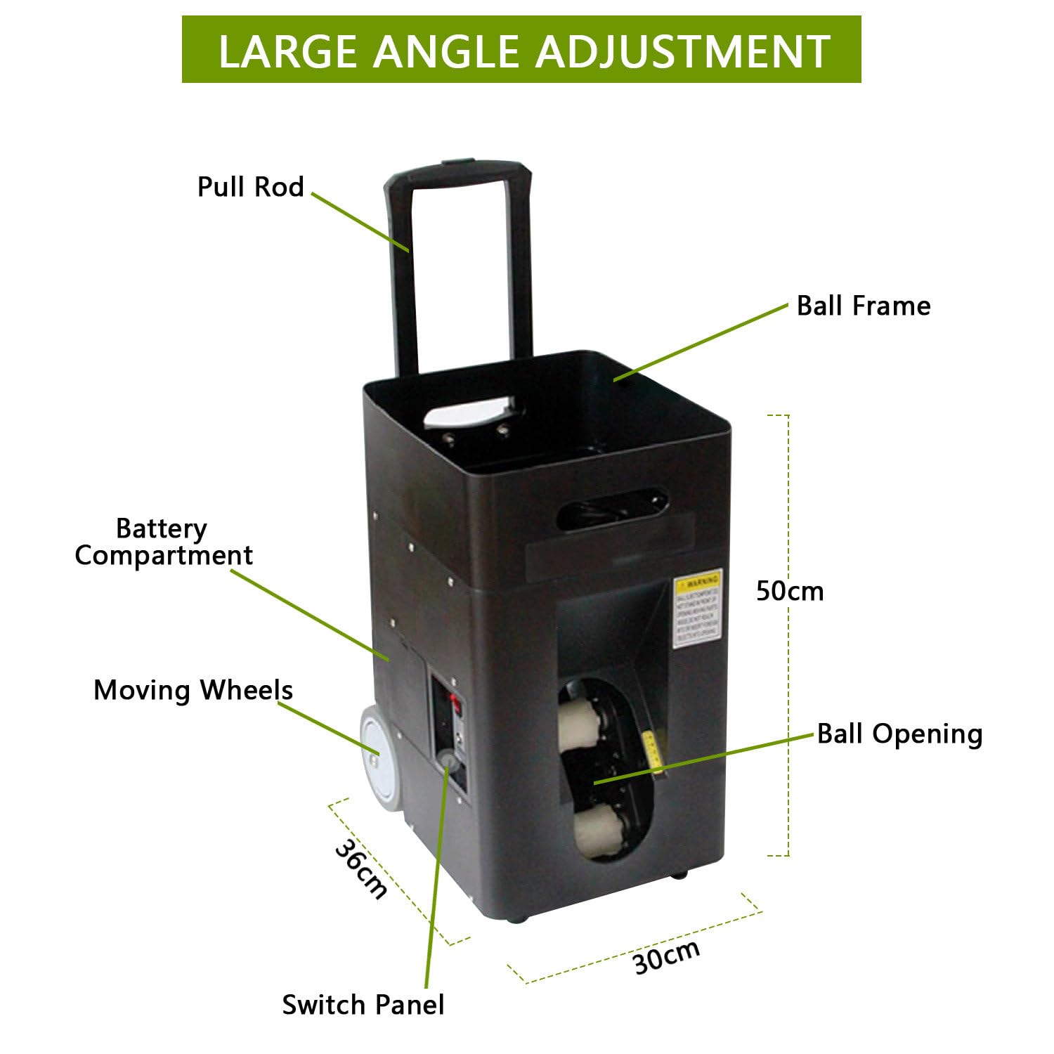 Macchina Lanciapalle da Tennis per Principianti, Lanciapalle Automatico con App/Telecomando, 50 Palline, Attrezzatura Portatile per L'allenamento, Allenamento Indoor E Outdoor