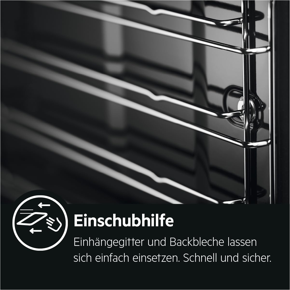 AEG Einbaubackofen Serie 5 Ringheißluft Pyrolyse Selbstreinigung 25 Automatikprogramme LED-Touchdisplay Schwarz BPE53516AB