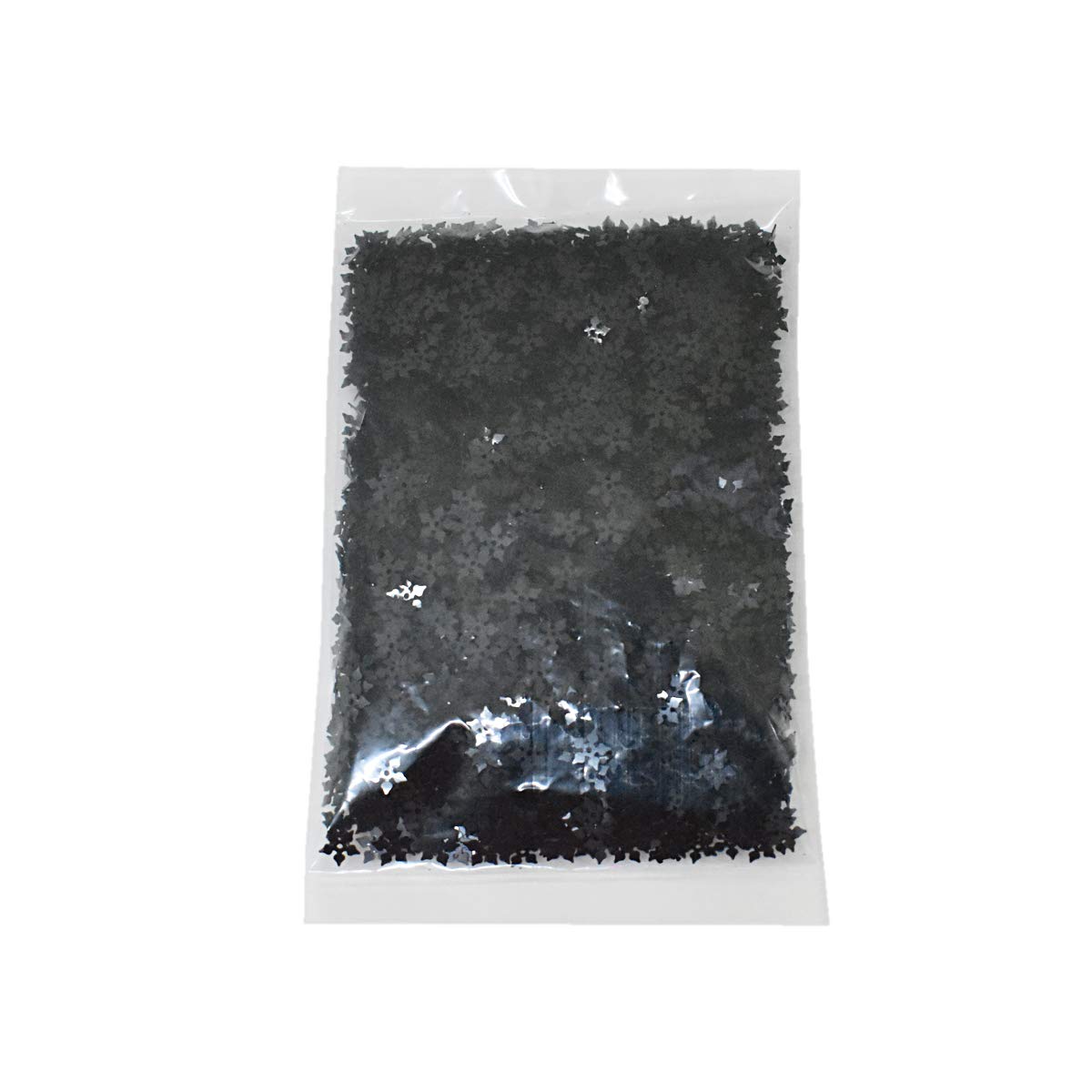 Embroiderymaterial Flower Shape Sequins Sitara for Craft and Embroidery 50gm (Black, 8MM) 1
