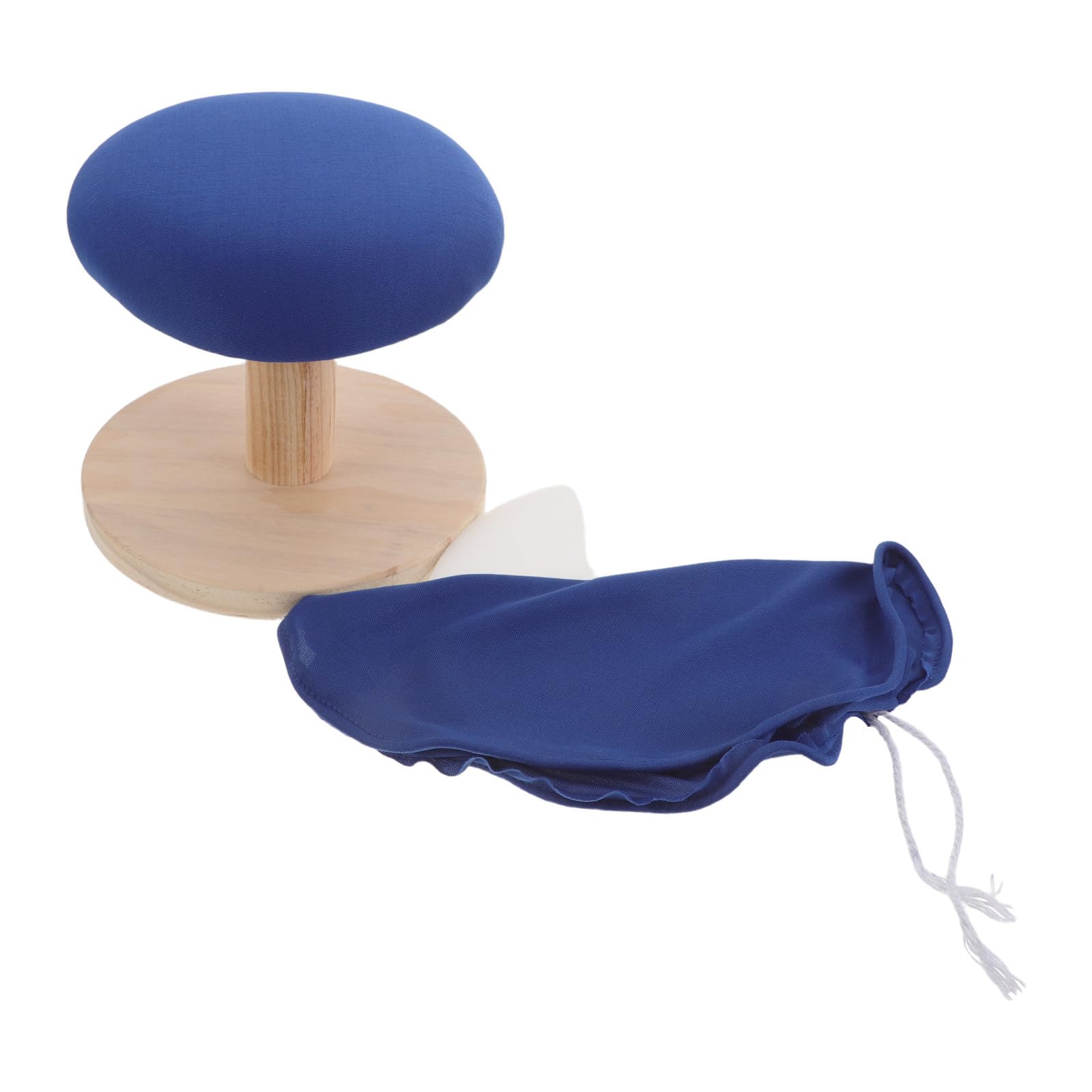 Piccolo Asse da Stiro Portatile in Legno, Rotondo Blu