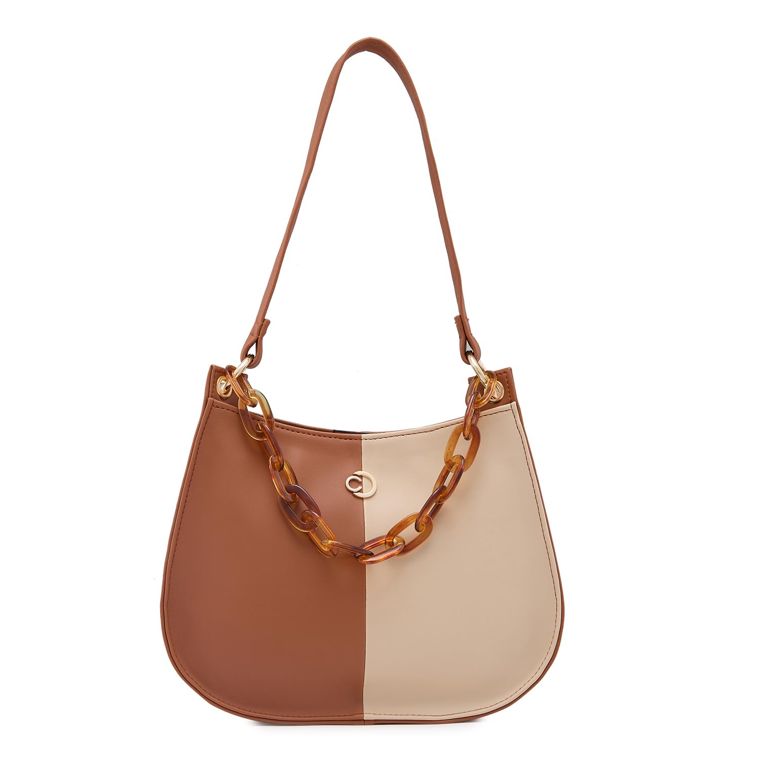 Caprese Perline Hobo, Tan-Small | Stylish Shoulder Bag for Women with Heavy Chain | Spacious Compartment & Secure Top Zip | Perfect for Casual/Party & Daily Outings (B0DDCPHGXC) Amazon Price History, Amazon Price Tracker