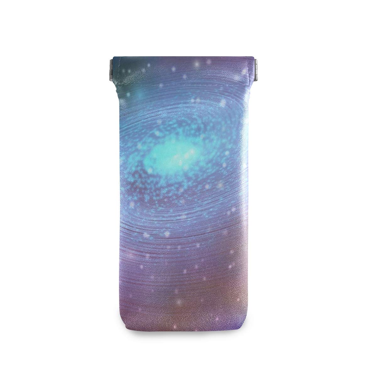 Soft Anti-Scratch Glasses Case Blue Galaxy Portable Squeeze Top Leather Eyeglasses Pouch Sunglasses Bag