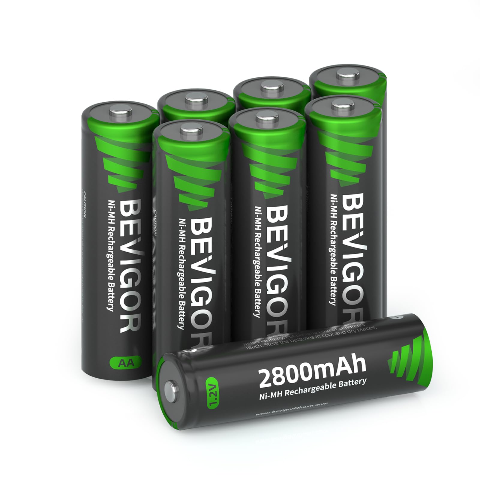 BEVIGOR 2800mAh Rechargeable AA Batteries