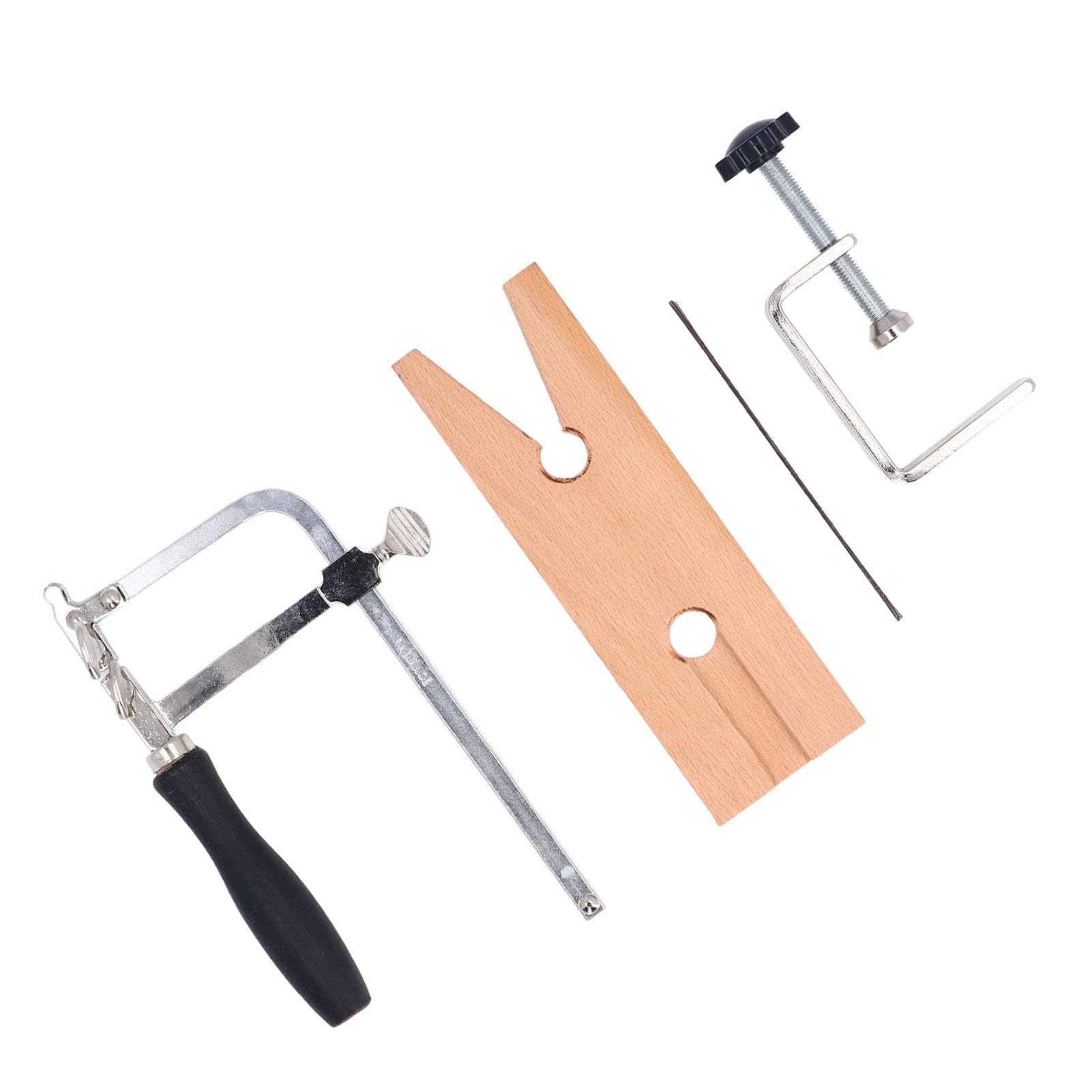 Kit de Sierra para Joyería 3 en 1 con Abrazadera VC, Abrazadera en C y 12 Cuchillas de Repuesto para Corte de Joyería, Elaboración de Metal, Madera y Cera