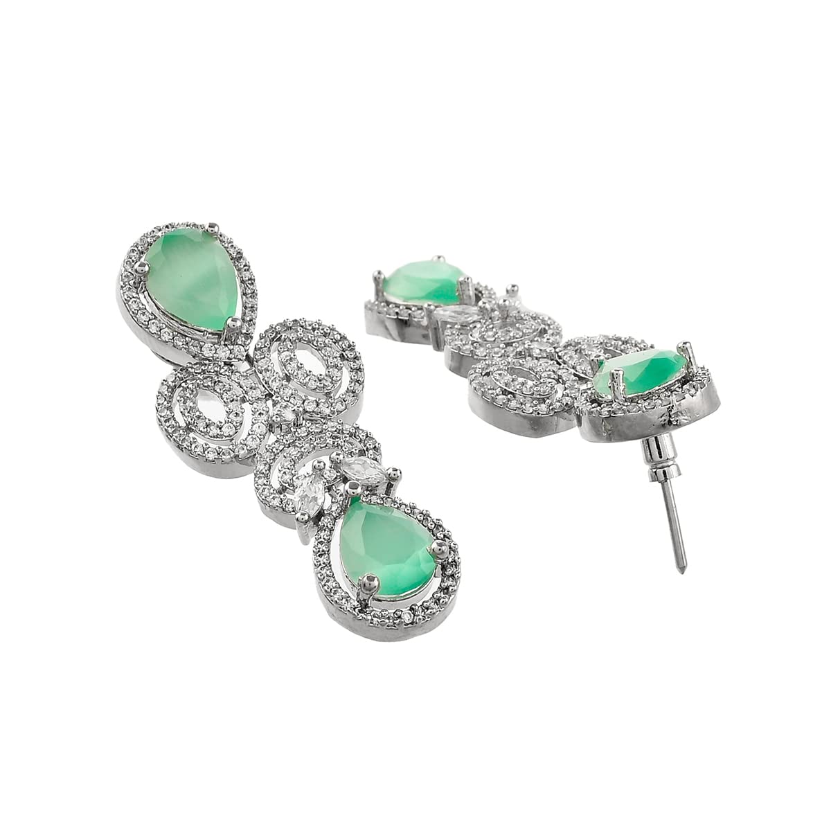 Sparkling Elegance Green Zircons Jewellery Set, Gift for Her