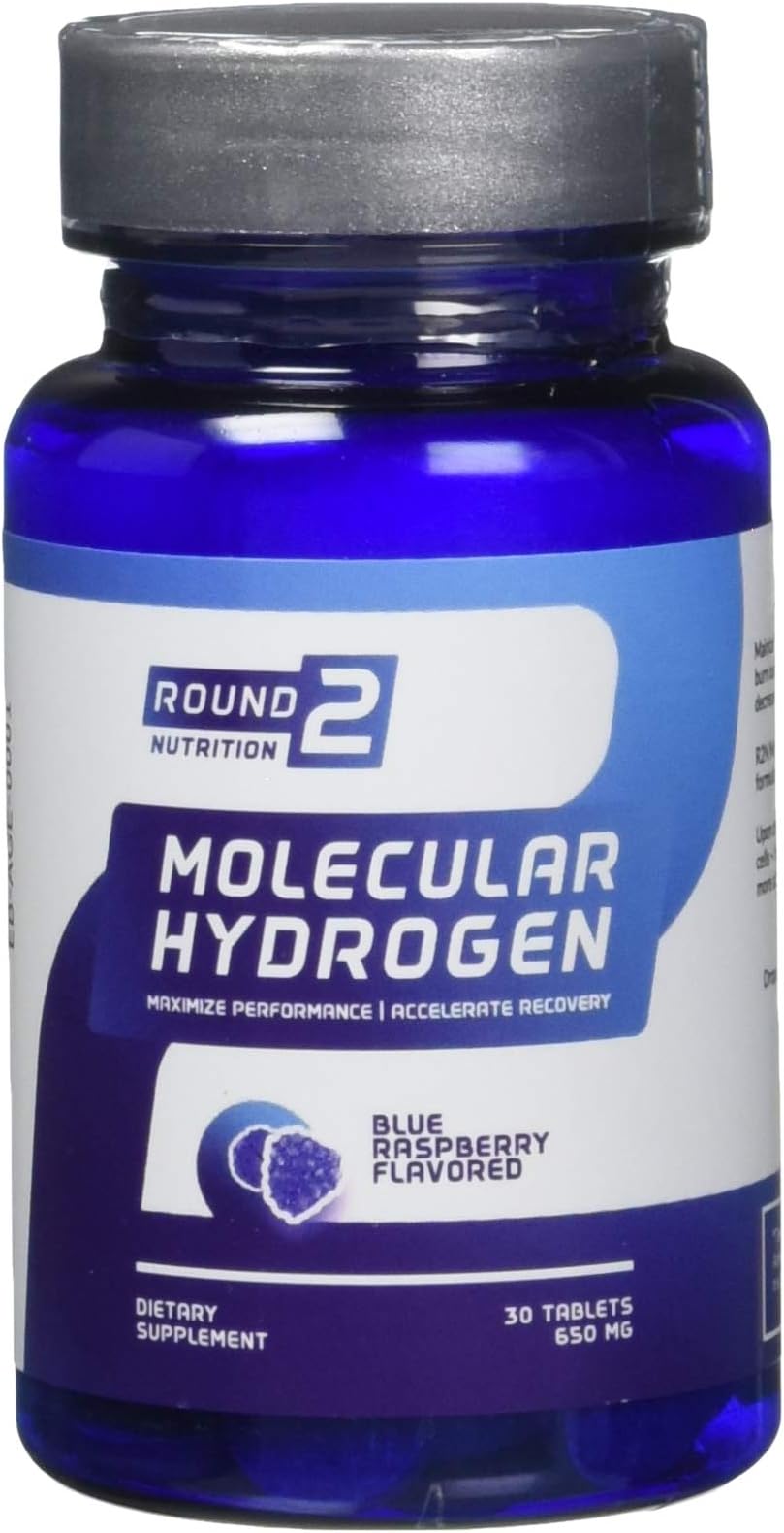 Blue Raspberry Flavored Molecular Hydrogen Tablets, 30 Count, 650mg Maximize Performance & Accelerate Recovery