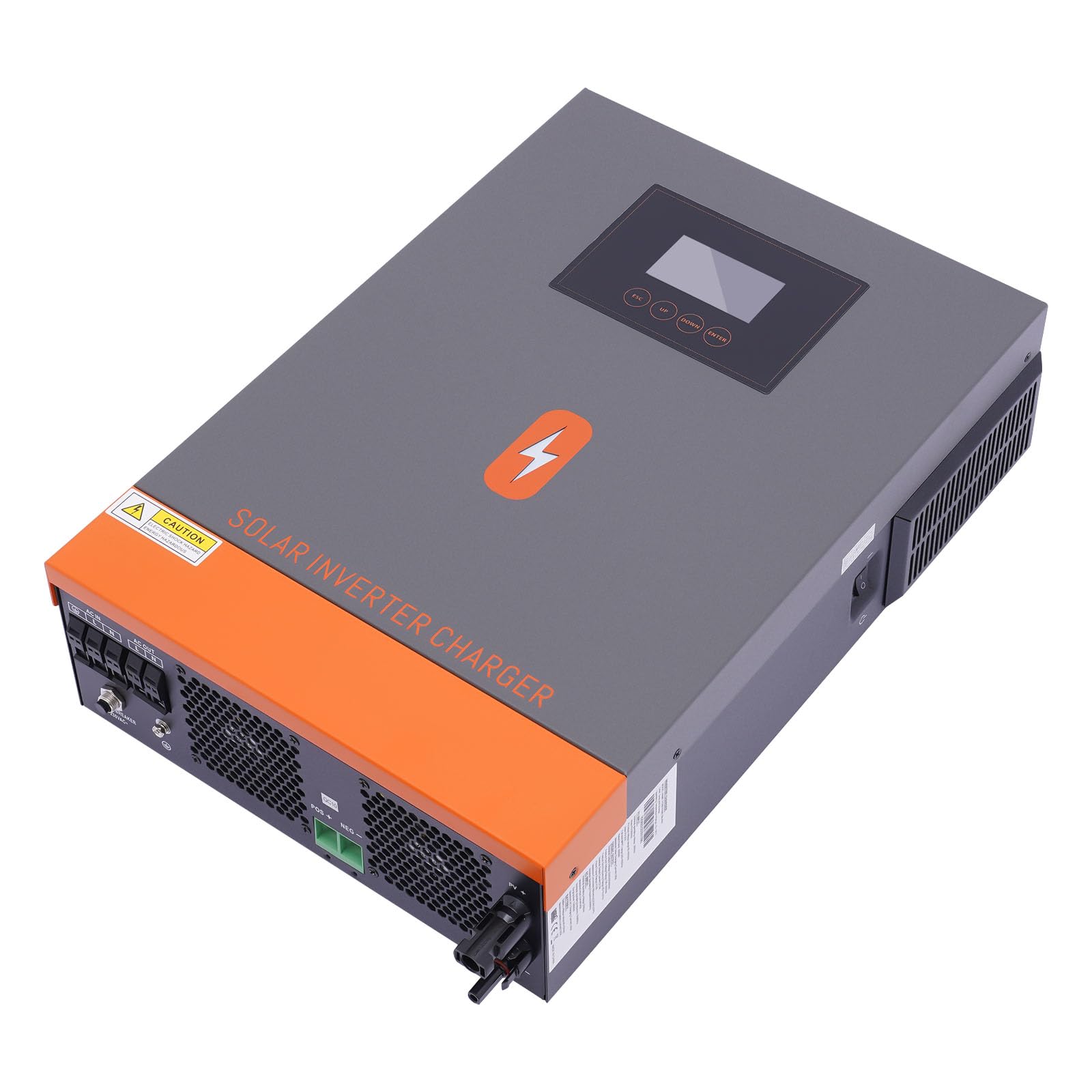 Solar Hybrid Wechselrichter 6200W 48V, MPPT 120A, Reiner Sinus, AC 230V Ausgang, Aluminiumlegierung, mit LCD Display, für Wohnmobil Solaranlage Camping