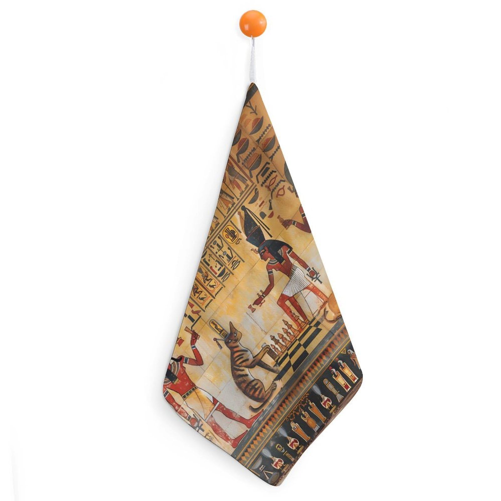 TXFBTRFSA Ancient Egypt Egyptian Pattern Hand Towels with Hanging Loop Kitchen Towel Handkerchiefs Cleaning Cloths