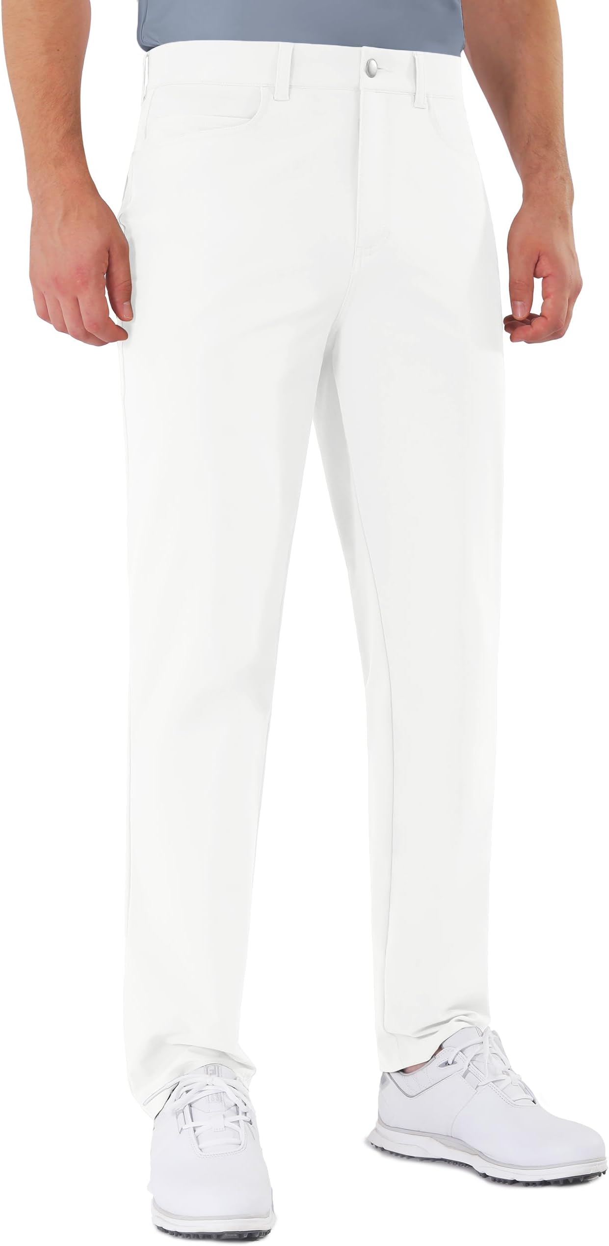Mens Golf Pants Stretch 5 Pocket Classic Fit 30"/32"/34" Quick Dry Water-Resistant Dress Casual Work Trousers