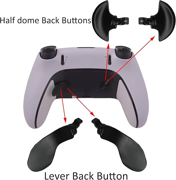 4 Pcs Metal Back Paddles for PS5 Edge Controller, Replacement Paddles for PS5 Edge Controller Rear Grip Parts,Interchangeable Metal Rear Button for PS5 DualSense Edge Controller(Black) [video game]