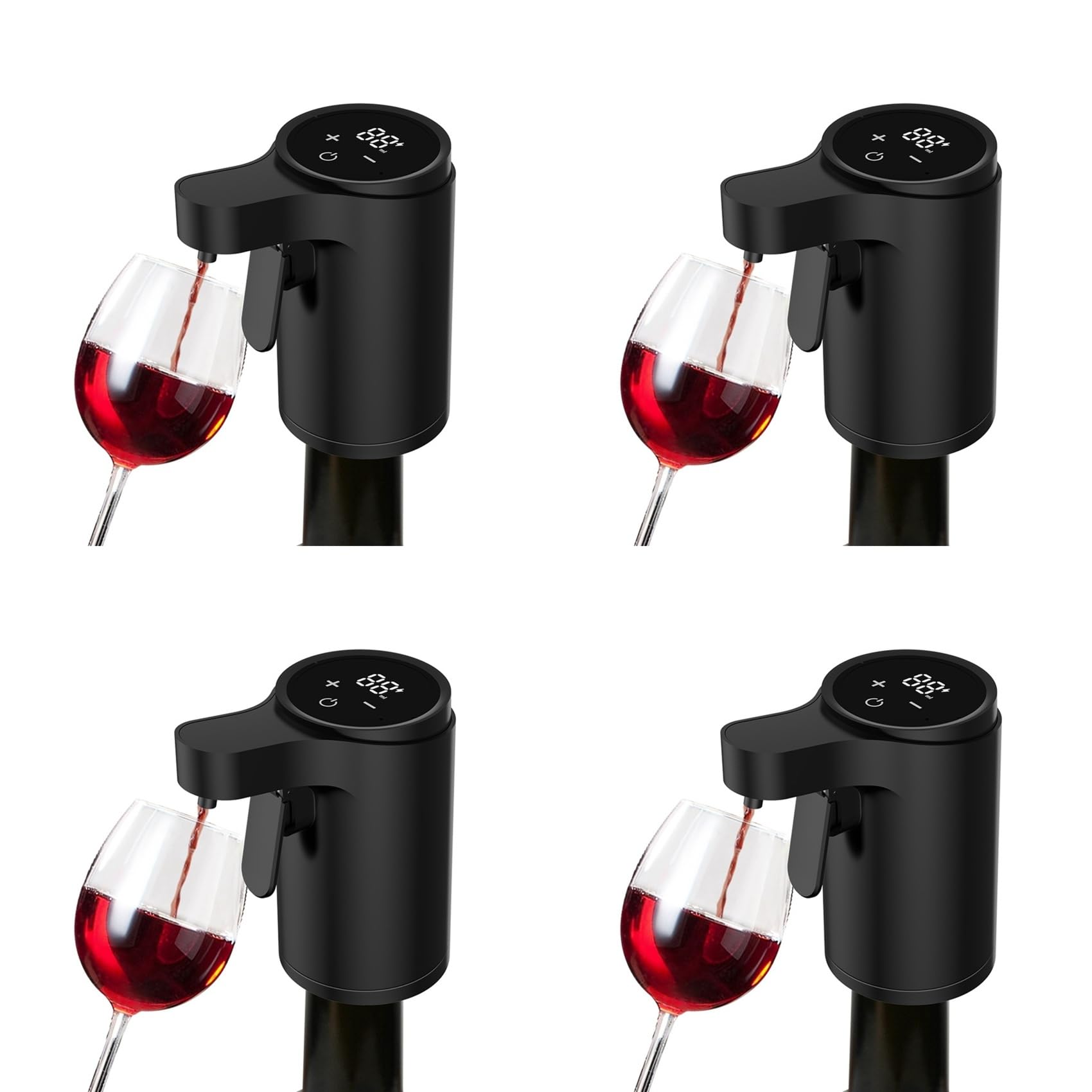 4 dispensadores eléctricos de bombas de botella, vertedor automático sin contacto para whisky, bebidas alcohólicas y más, recargable mediante USB A