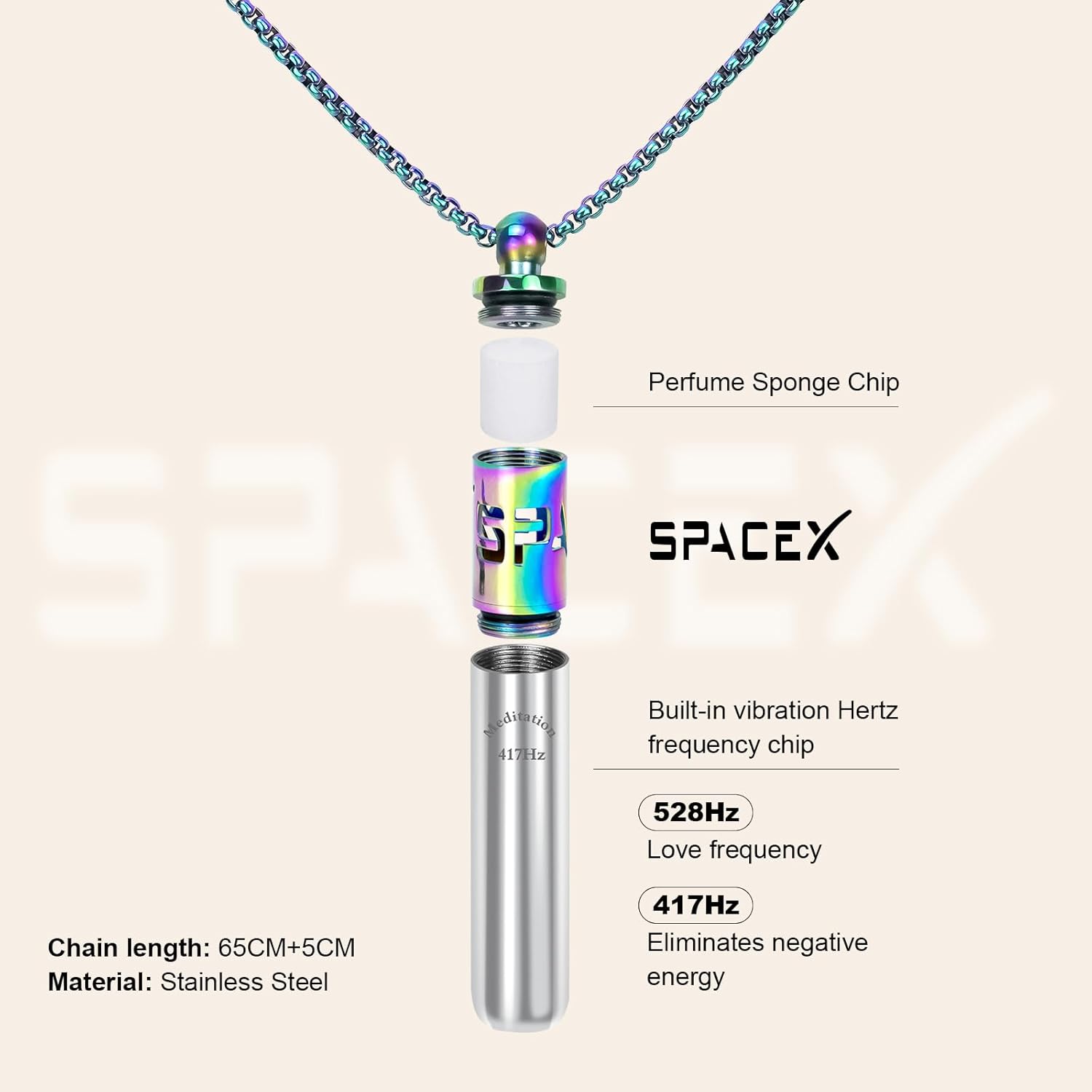 Milumber 417 Hz Breathing Necklace, Breathlink Quit Smoking Tool, Meditation Tuning Whistle with Fragrance Diffuser, Colorful