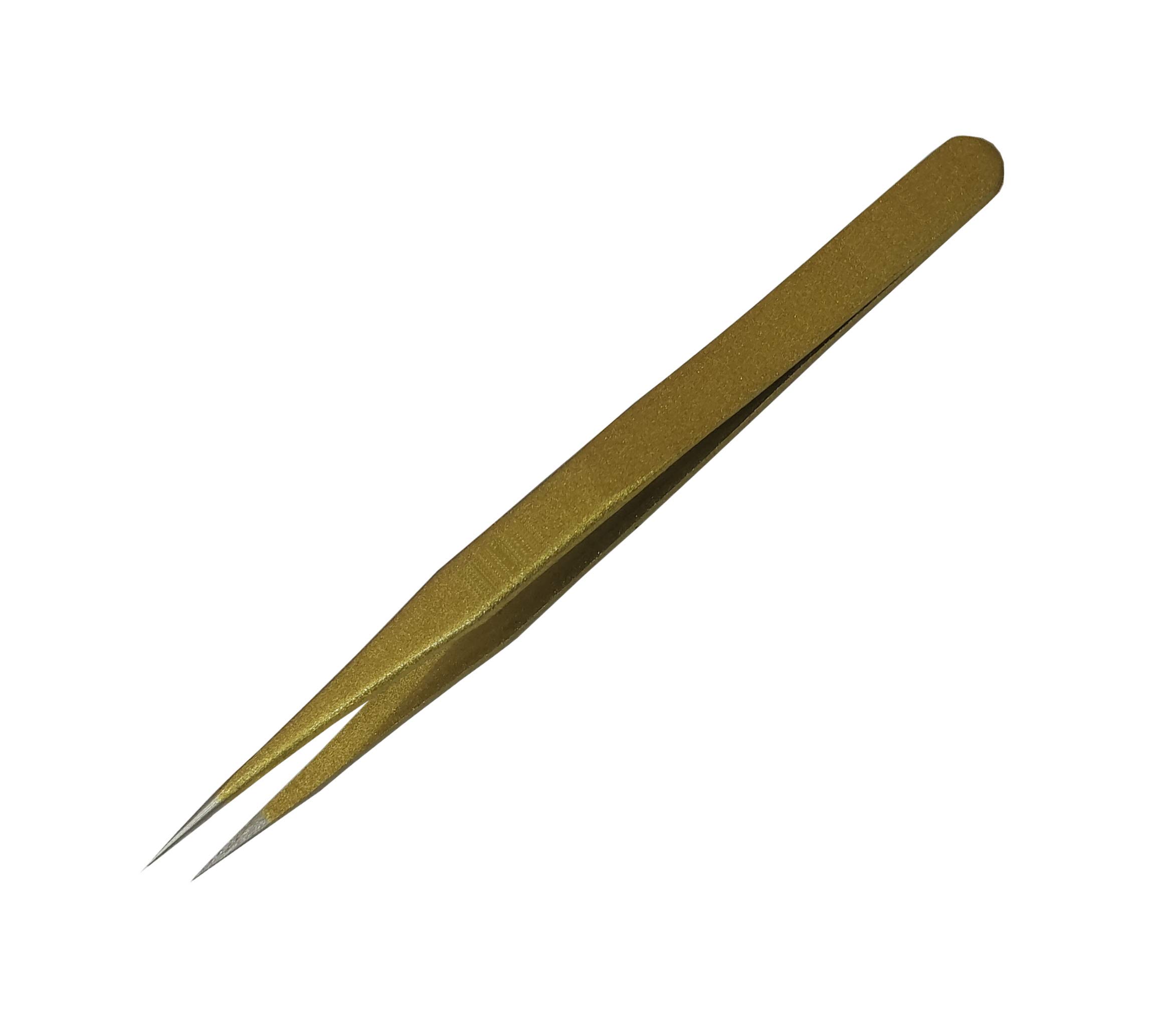 PagKis Precision Sharp Needle Nose Pointed Tweezer for Ingrown Hairs, Splinters, Ticks & Glass Removal - Best for Eyebrow Hair, Facial Hair Removal (Pack of 1, Glossy Golden)-image-14