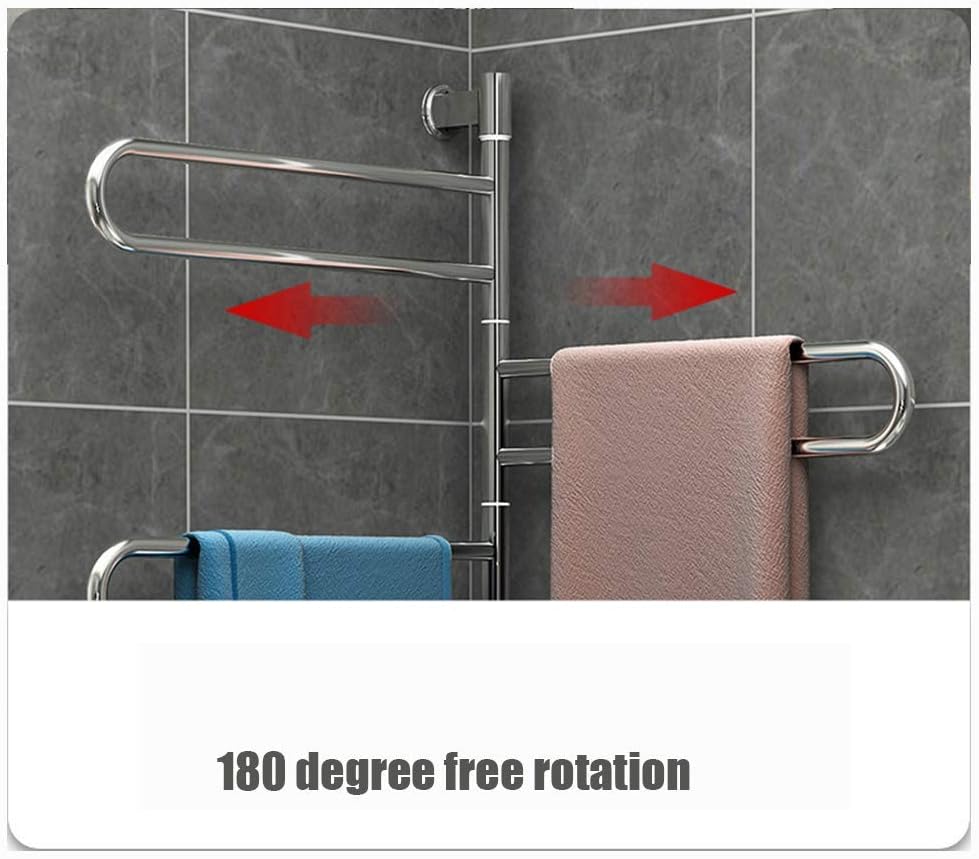 25w-60w Carbon Fiber Household Drying Rack Bathroom Smart Bathroom Wall-Mounted Rotating Electric Towel Rack (100) image 4
