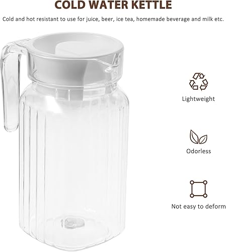 Miniatura 8 de 0.5l Hervidor de agua Contenedor Jarra de Jugo Jarra con Tapa Bebidas Frías Hogar Restaurante Hotel Oficina