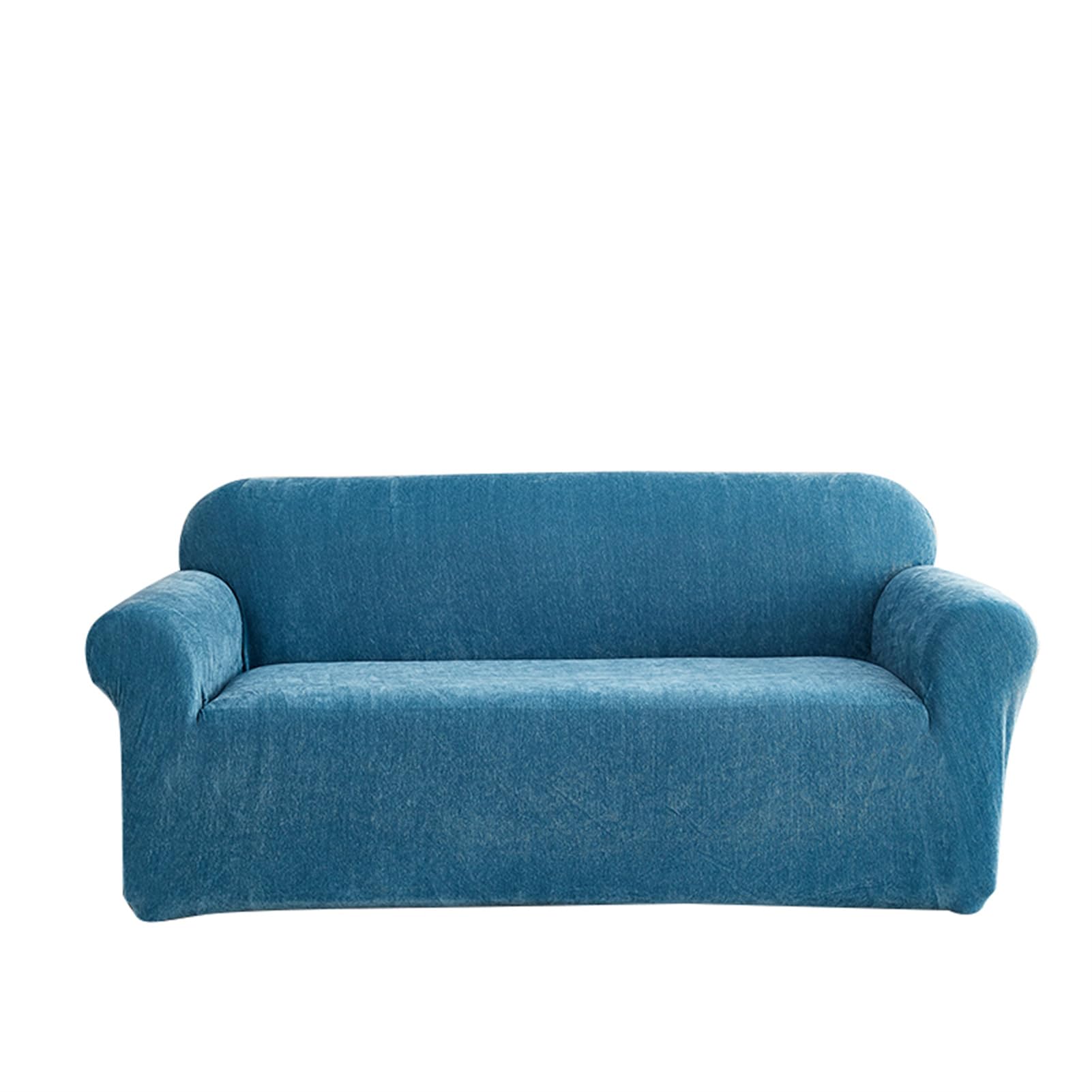 Housse de canapé en Chenille extensible 3 places bleu pour protection de meubles