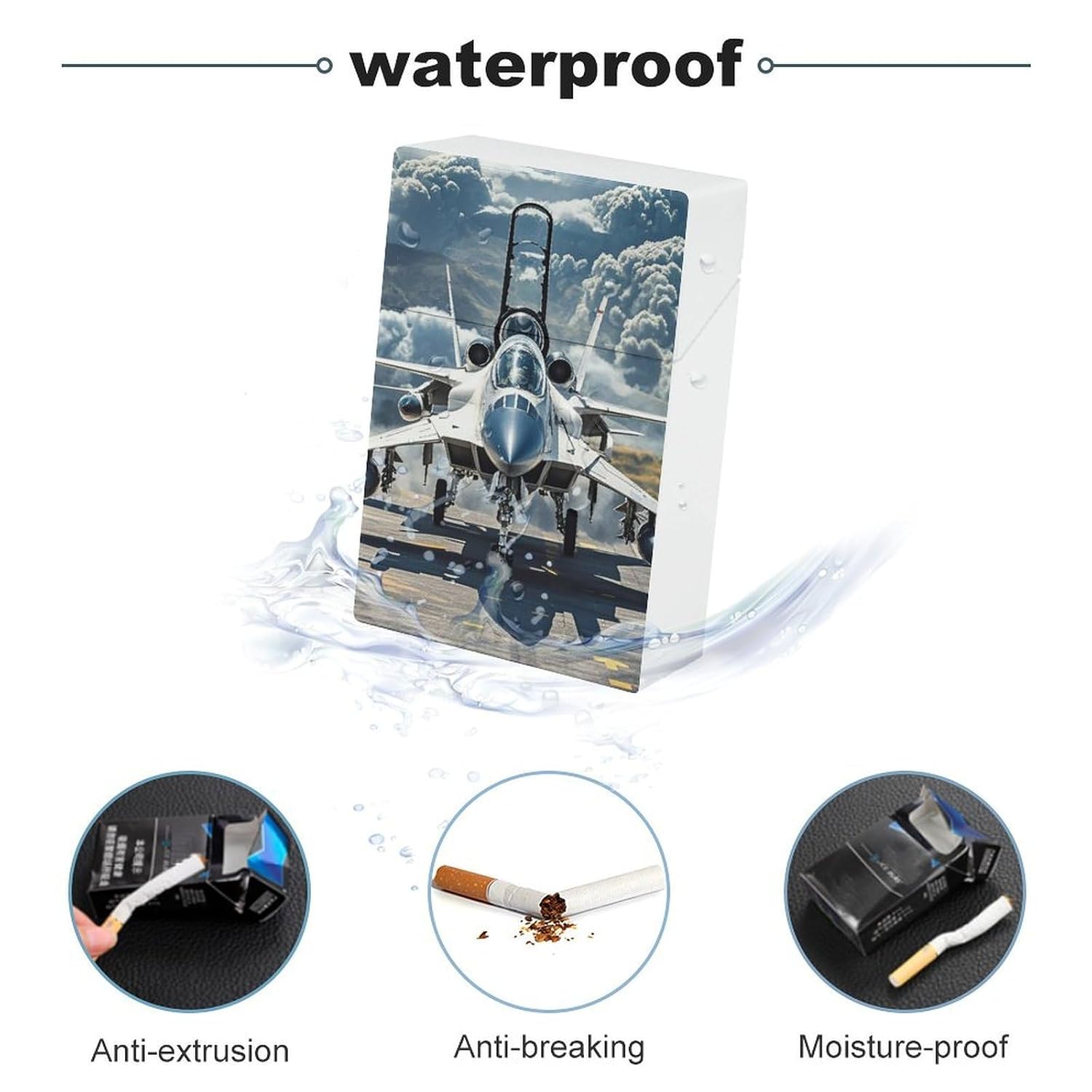 Aircraft Fighter Jets Cigarette Case for Business, Large Cigarette Box image 3