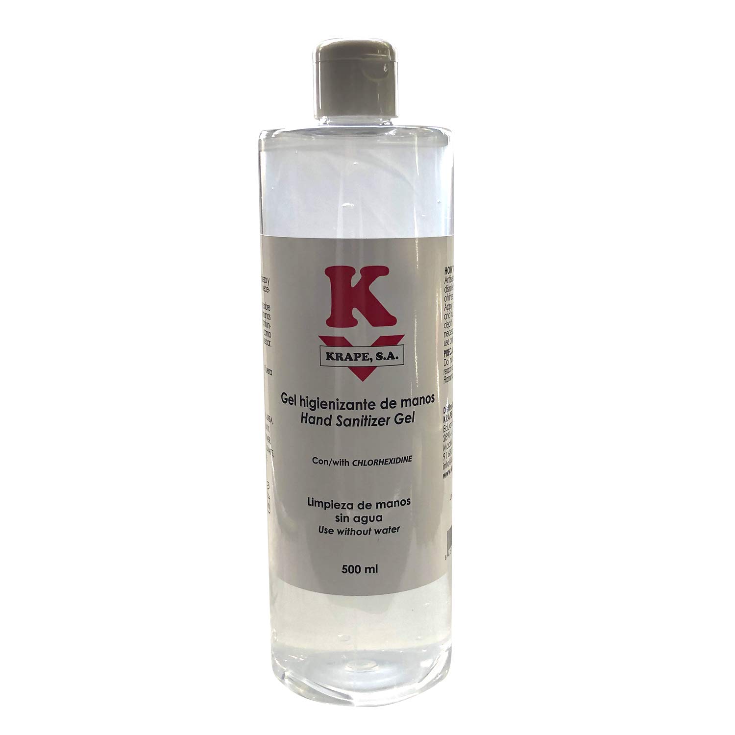 24 Gel KRAPE hidro-alcohólico desinfectante antiséptico de manos 500ml