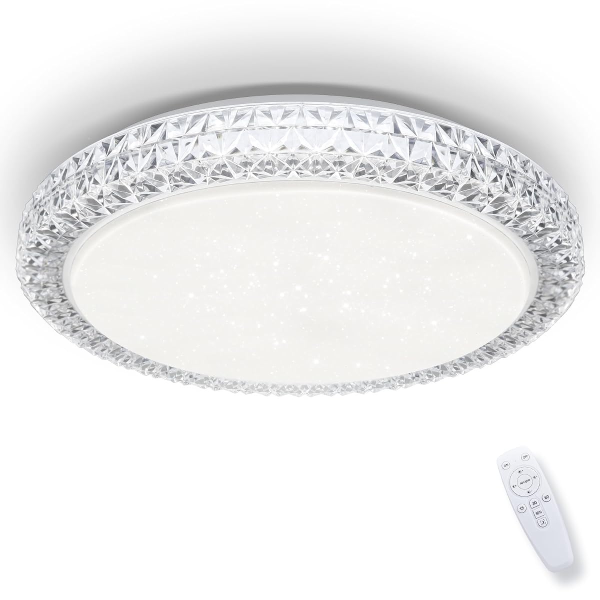 OOWOLF LED Ceiling Light 40W Dimmable 15.4in Modern Fixture 3000-6000K White