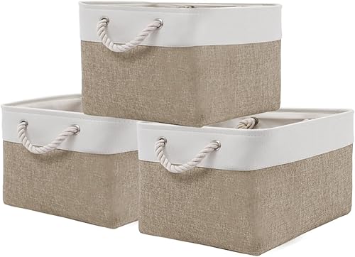 Contenedores de almacenamiento de tela para estantes, cesta de almacenamiento para organizar estantes de tela de armario, 15 x 11 x 9.5 pulgadas,