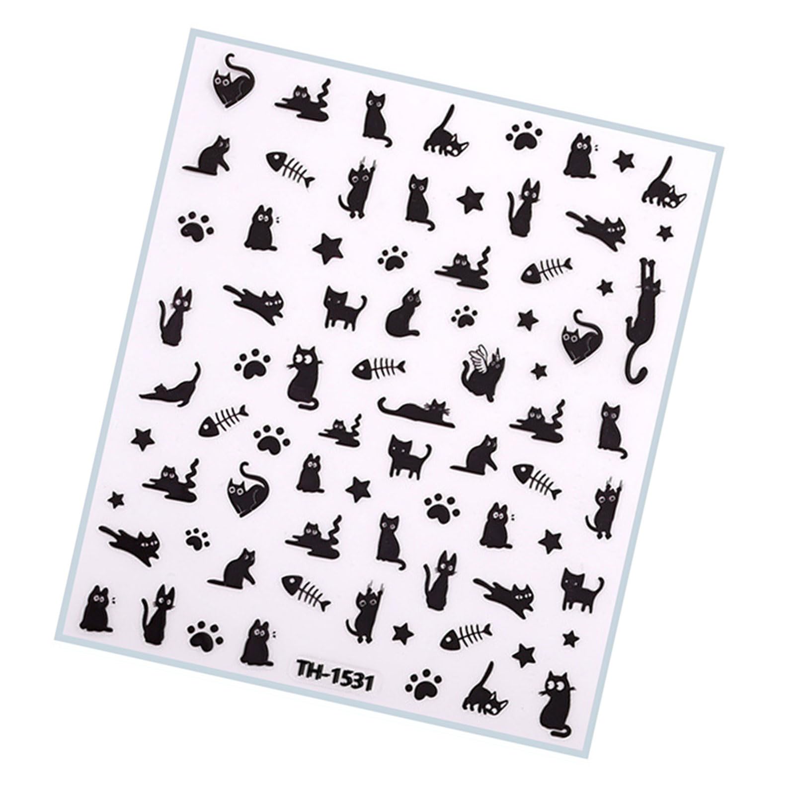 French Tips Nails Art Stickers Adhesive Nails Decals Bows Cats Nails Stickers Manicure Accessories for Nails Art Decors