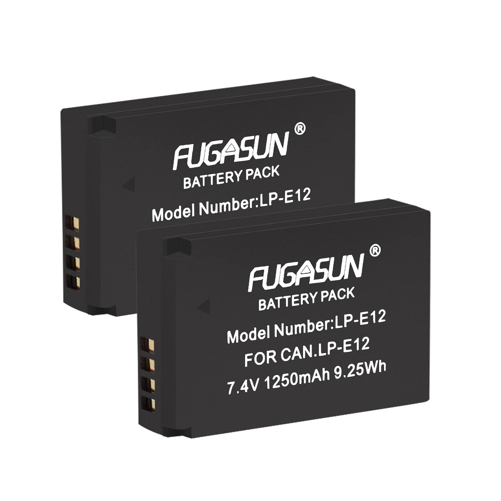2 Piezas 1250 mAh LP-E12 LPE12 Batería con Cargador de batería para Canon EOS M100, Rebel SL1, EOS 100D, EOS M, EOS M2, EOS M10 Cámaras Digitales (2 pcs Battery with Charger)