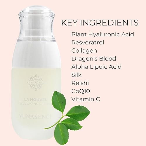 Miniatura 3 de YUNASENCE LA NOUVEL Suero celular Nutri Suero hidratante de ácido hialurónico con colágeno, elastina, resveratrol, péptidos, sangre de dragón,
