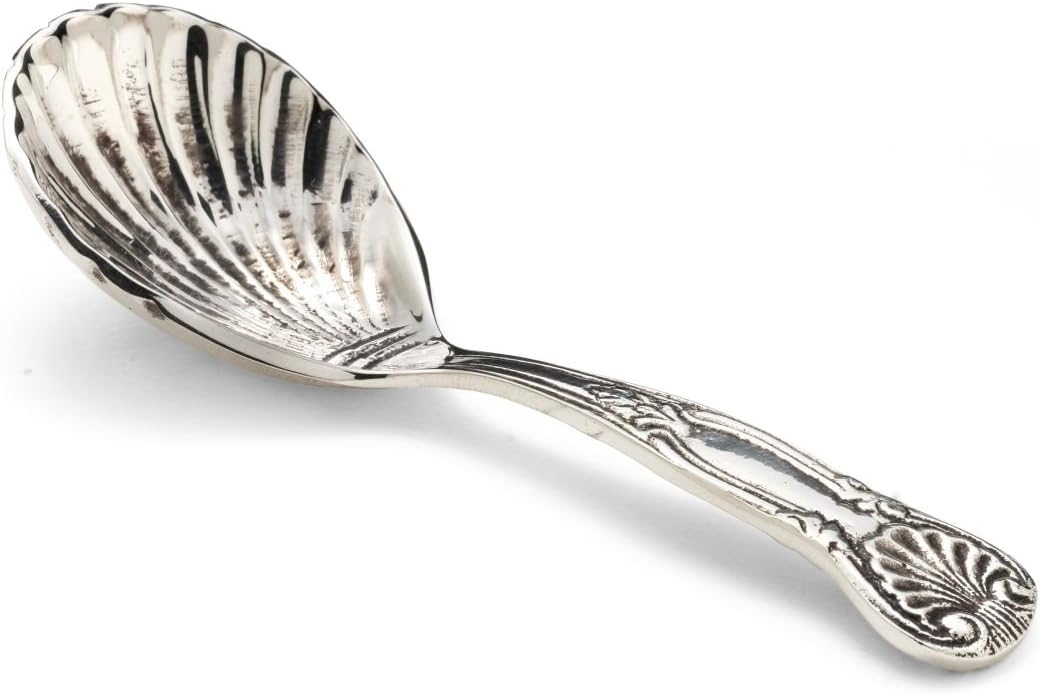 ROYAL QUEEN Silver plated Spoon candy single in Sheffield style shell cod.581203 cm 10,5x3,5 by Varotto & Co.