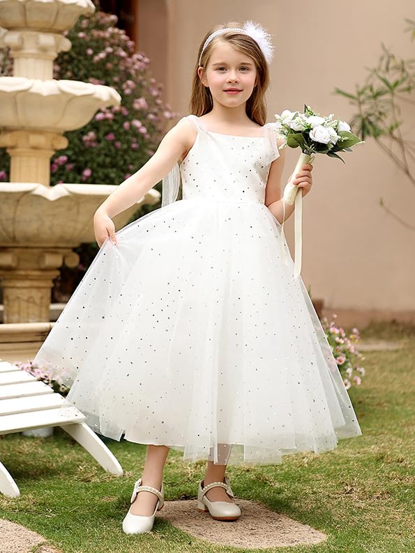 ABAO SISTER Sparkle Lace Backless Dress with Bow Tie Straps Flower Girl Dresses for Weddings Birthday Princess Ball Gown3