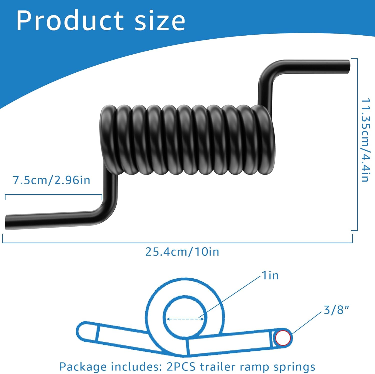 2 PCS 173067 Ramp Door Spring Replacement for Toy Hauler Trailer Gate Spring Assist, Utility Toy Hauler Ramp Gate Spring Black