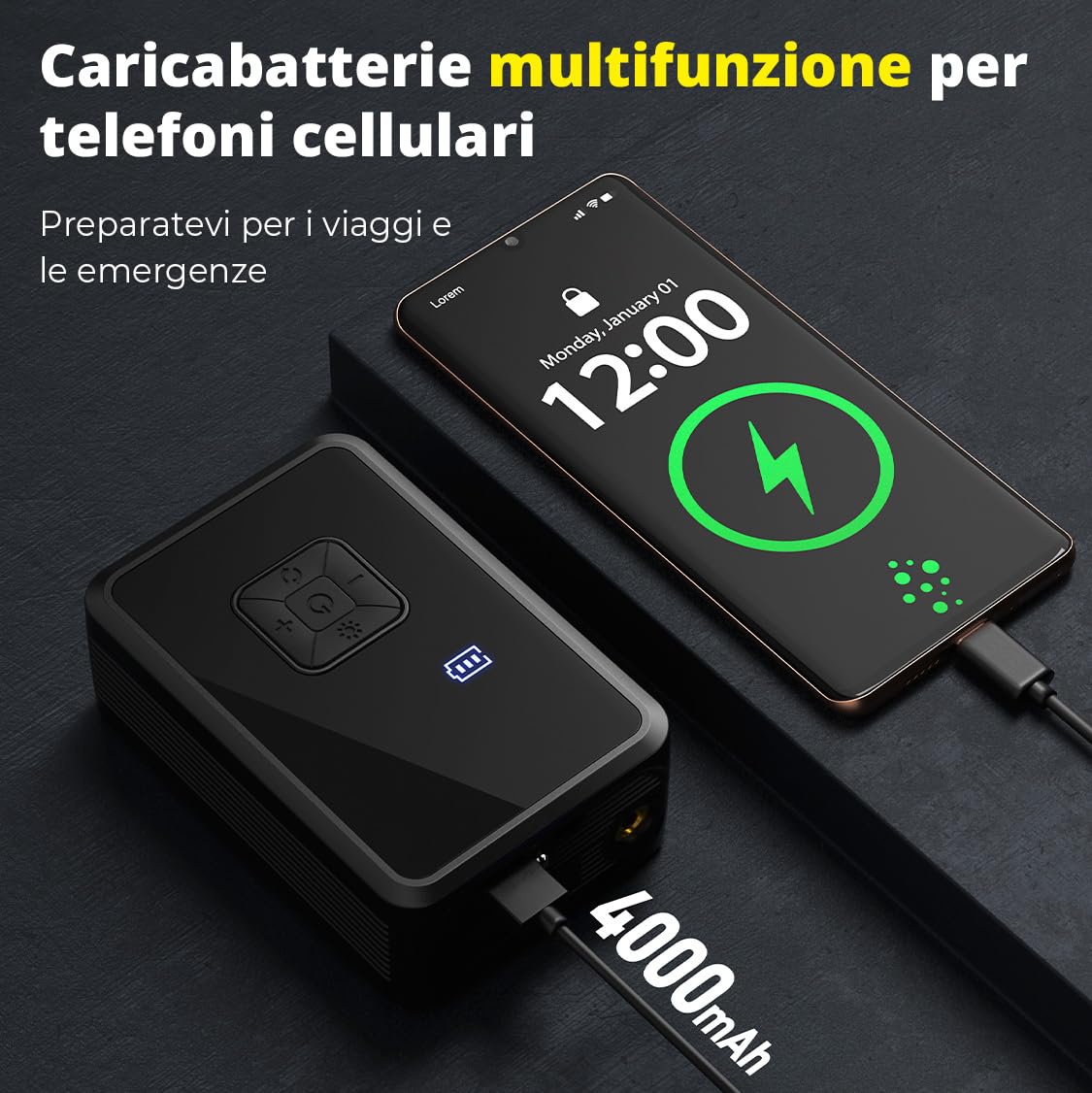 Oasser Mini Compressore Aria Portatile Auto — immagine 7 di 11