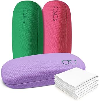 Hard Shell Glasses Case Eco-Friendly Eyeglass Holder with Microfiber Cleaning Cloth Durable Eyeglasses Case