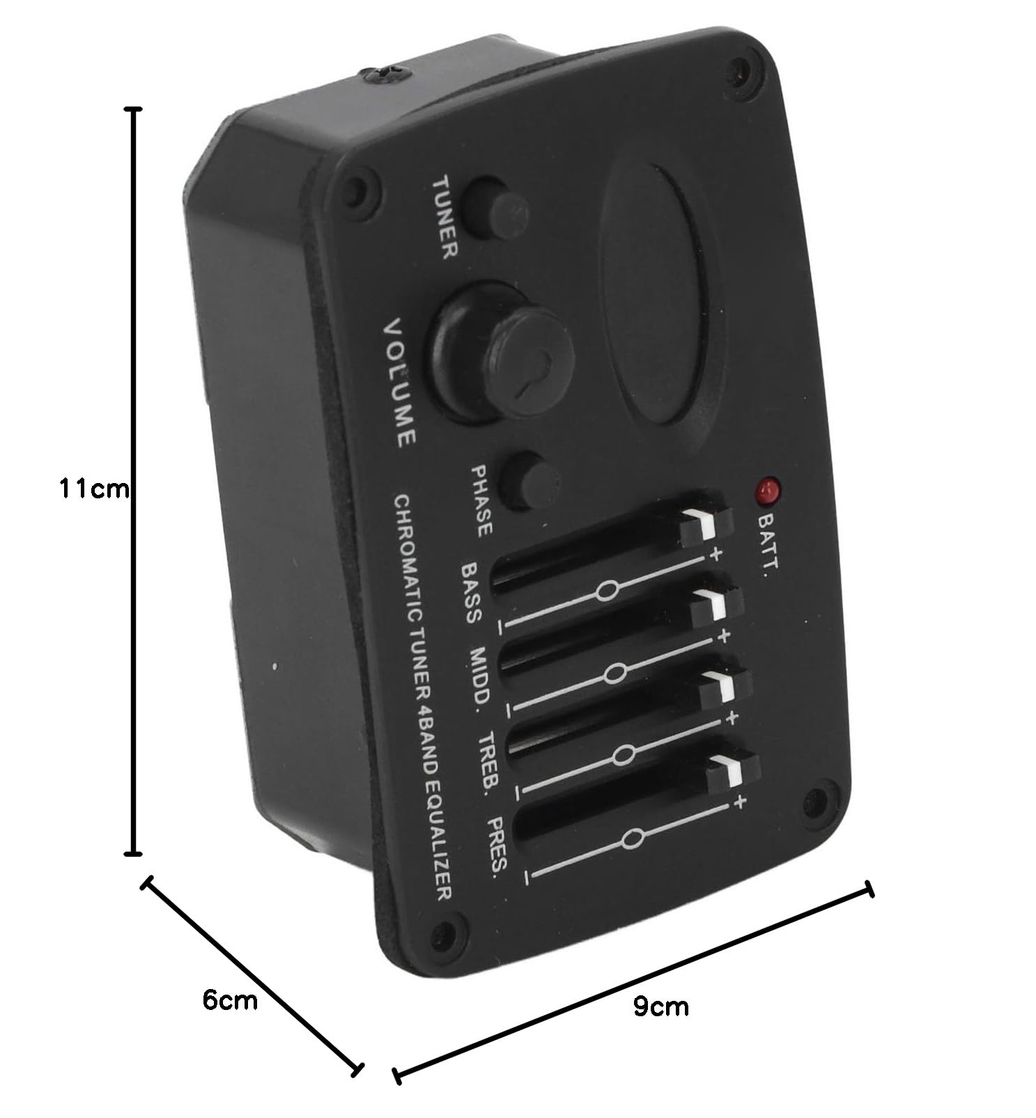 Pickup per Chitarra Accordatore Cromatico Sintonizzatore Preamplificatore per Chitarra Ed Elettrica Equalizzatore a 4 Bande Preamplificatori EQ Piezoelettrico