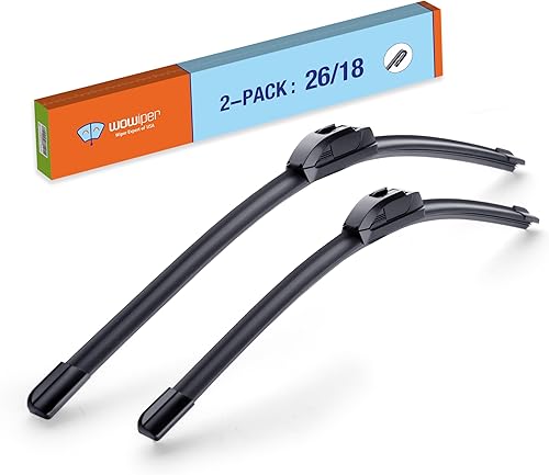WOWIPER Limpiaparabrisas de calidad original  26 y 18 pulgadas (juego de 2), base de metal para un 300% más de estabilidad, para Honda Civic Kia