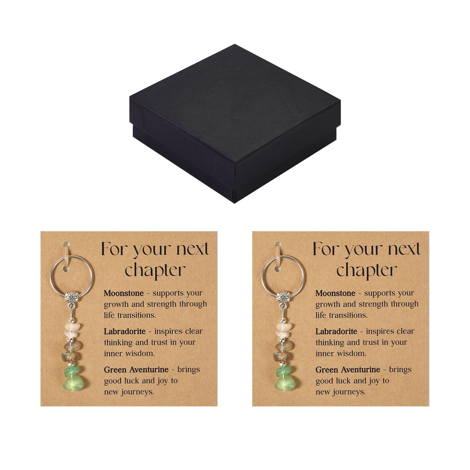 WUFGWBD 2 Pieces Of Gravel Keychain And 1 Gift Box, Exquisite And Beautiful Crystal Pendant, Fashionable Backpack Decoration, Encourage Commemorative Gifts.