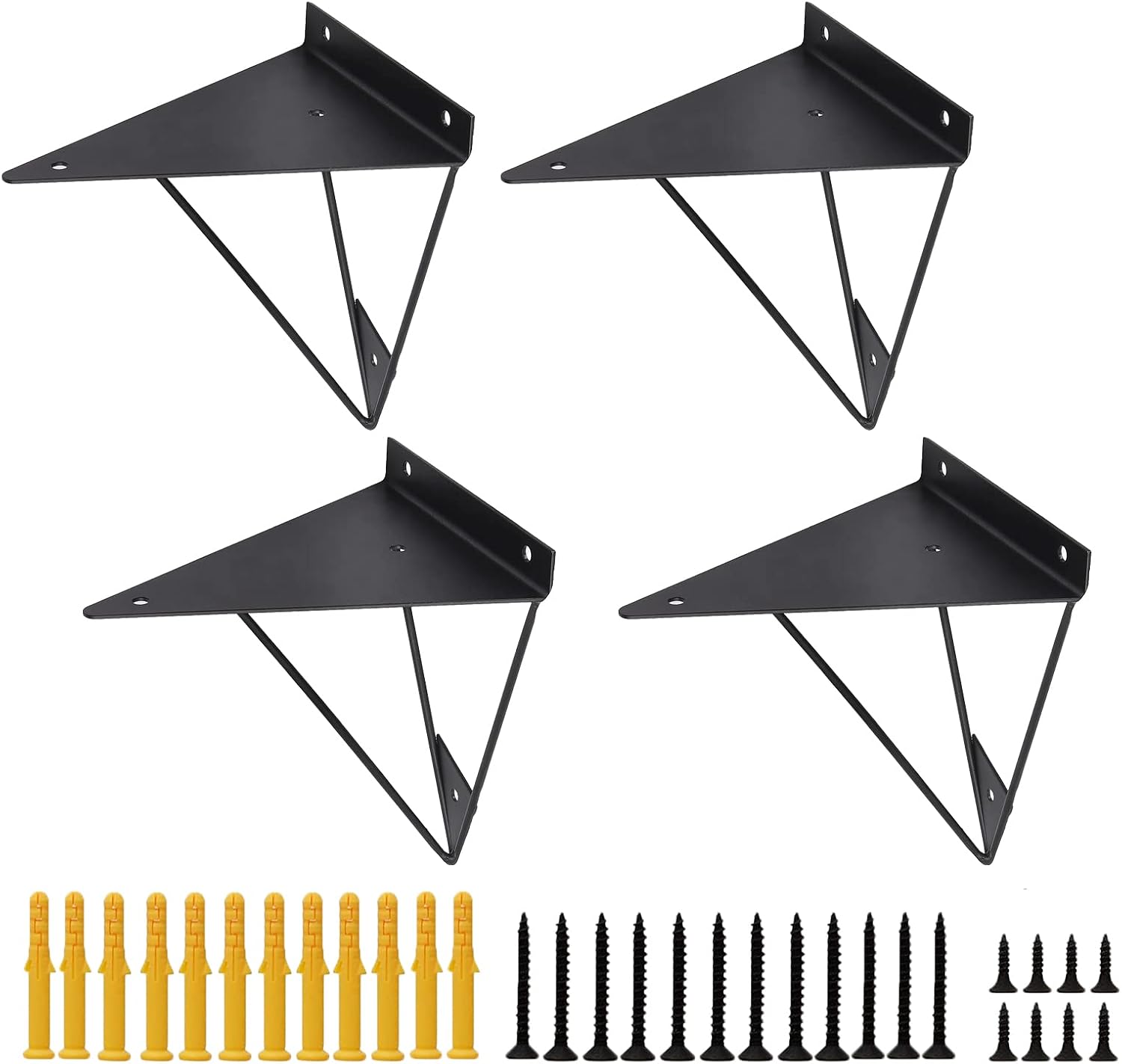 Otrrice 4 Pack Shelf Brackets Black Hairpin Shelf Brackets Metal