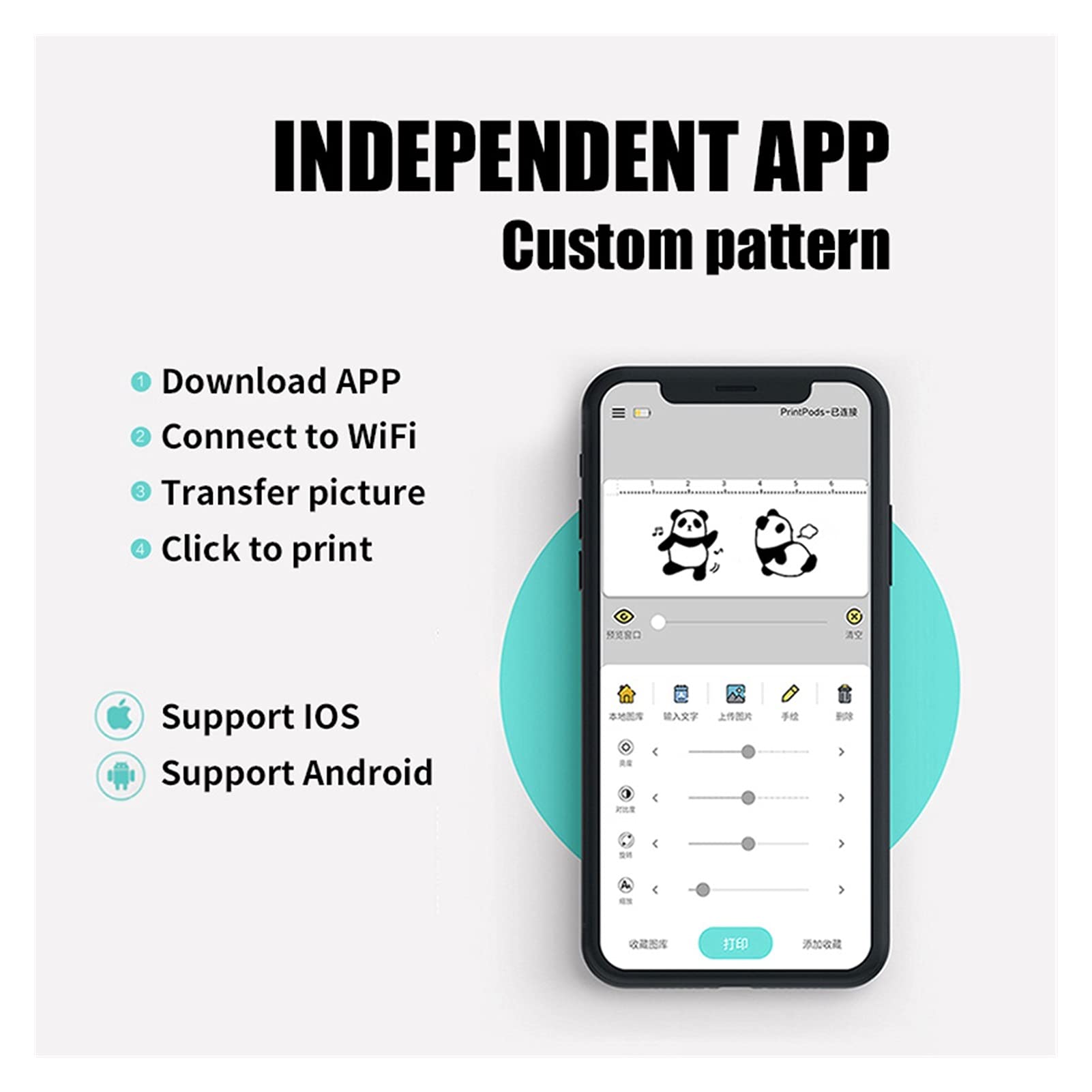 Handheld stampante a getto d'inchiostro mini Portable Printer tatuaggio con connessione Wi-Fi cartuccia di inchiostro for personalizzata FAI DA TE(Only Invisible ink)