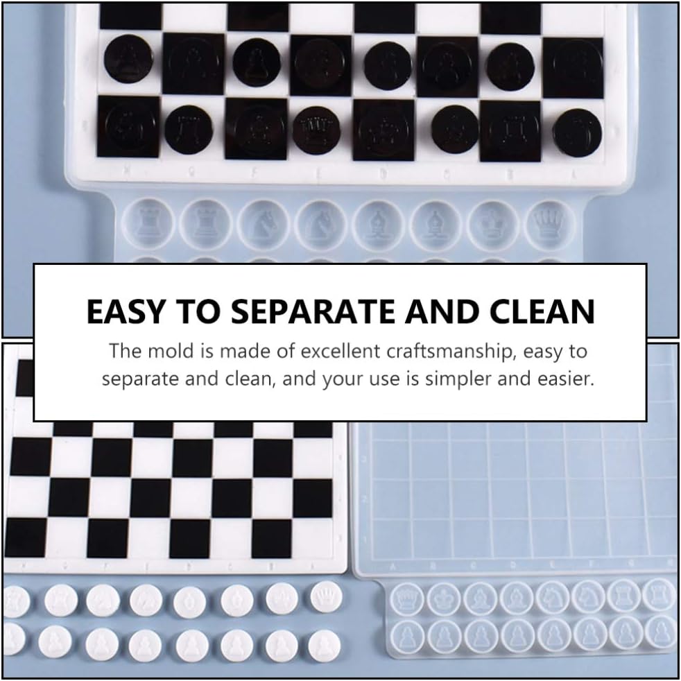 Chess Board Resin Chess Table Silicone for DIY Jewelry Crystal Crafts Making Tool