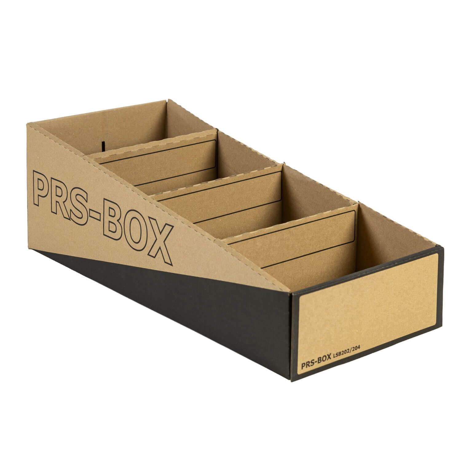 PRS Lagersichtbox LSB204 mit Fächerunterteilung, 4 Fächer, Schwarz, 8 Stück