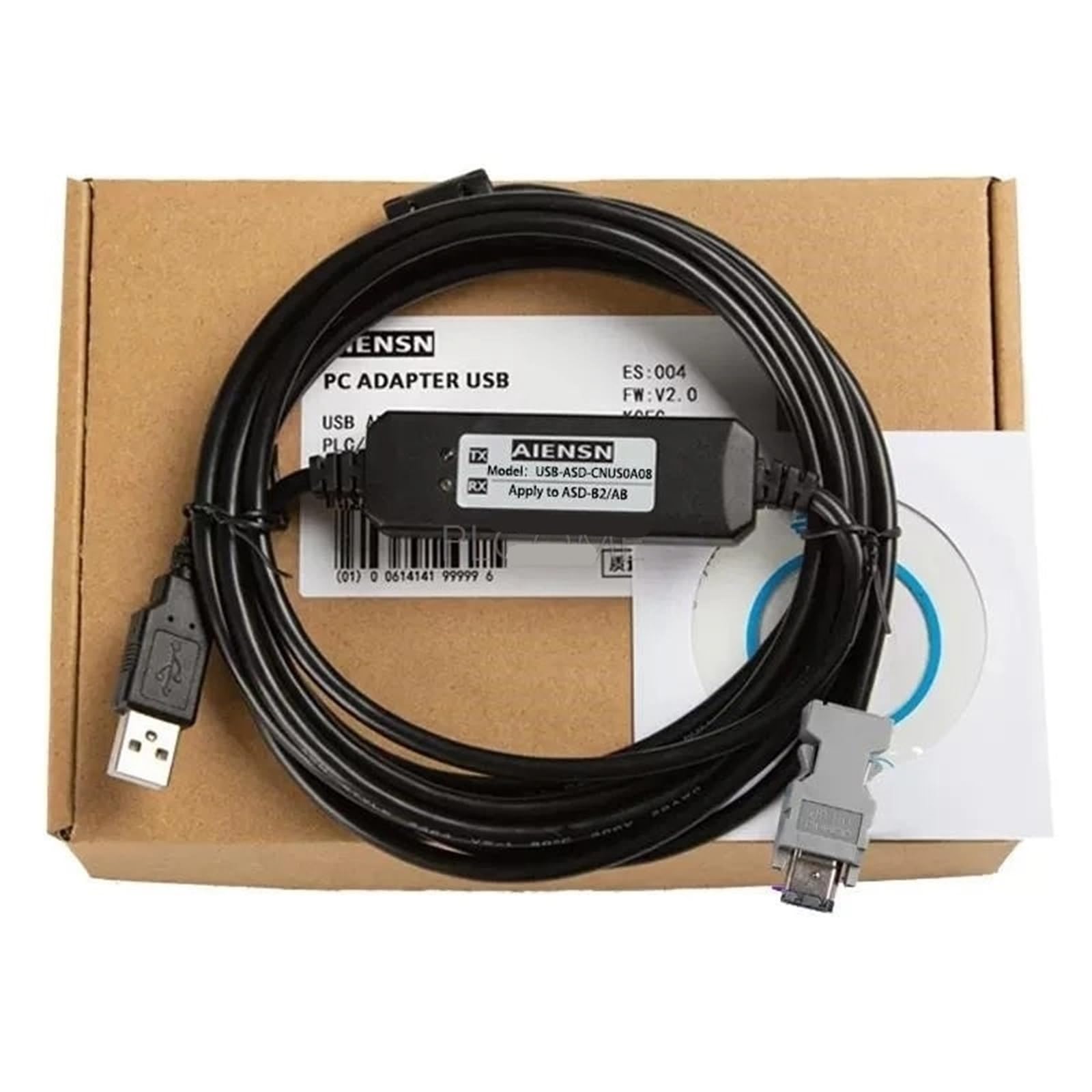 Cable ASD-CNUS0A08 USB-ASD-CNUS0A08 para depuración de programación de servoaccionamiento ASDA-B2/AB (USB aislado FTDI)