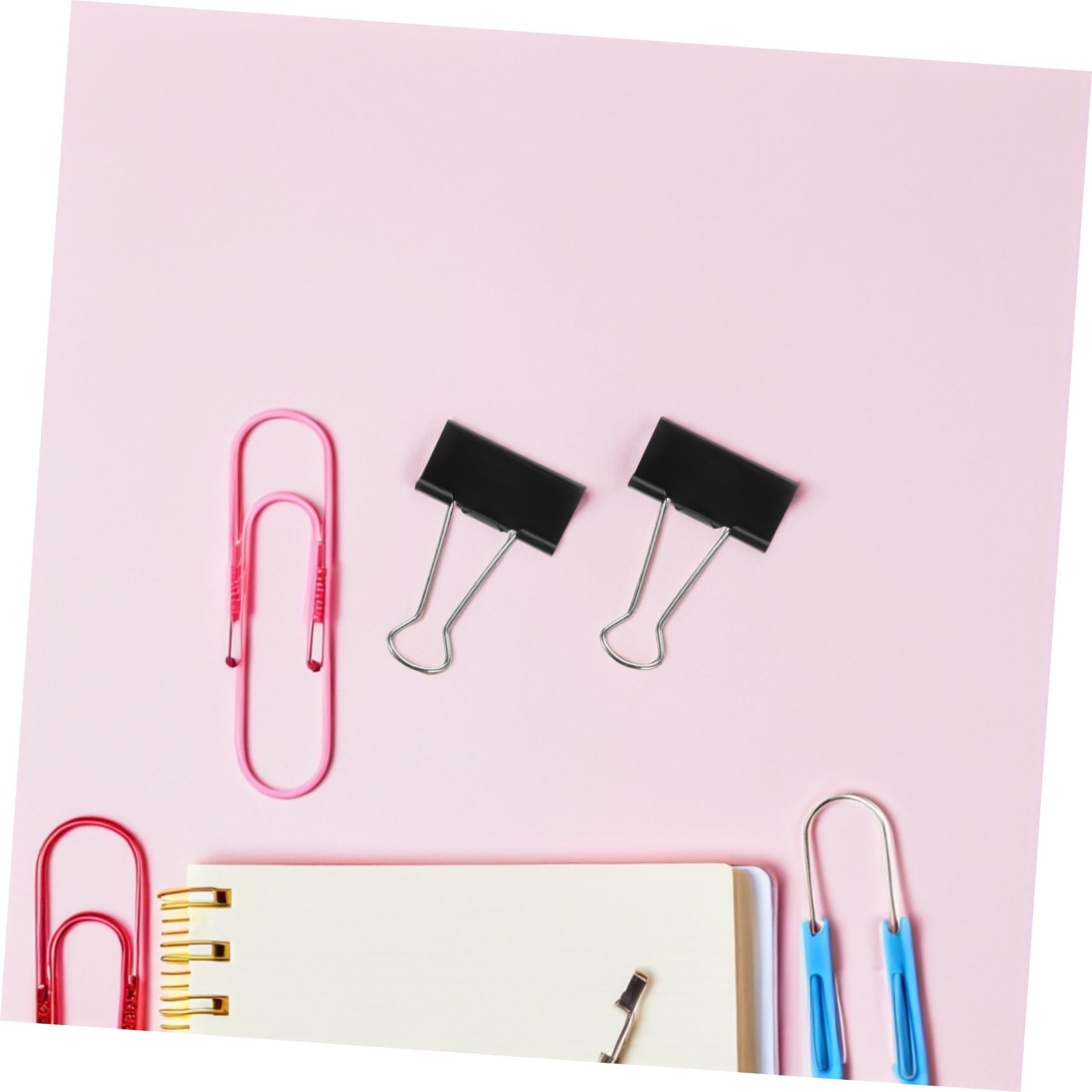 SEWACC 60 piezas Clips de Metal Negro para Oficina Sujeción Resistente Papeles Facturas Organizador Reutilizable