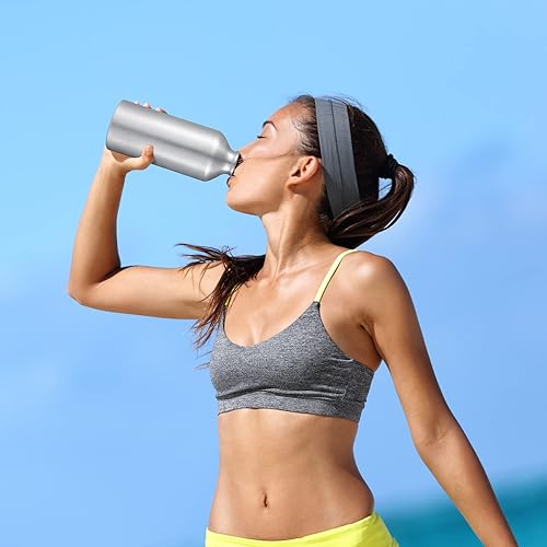 Miniatura 4 de CHENGU 10 botellas de agua de aluminio de 20 onzas, botella de agua de aluminio ligera y reutilizable, a prueba de fugas, botella deportiva de