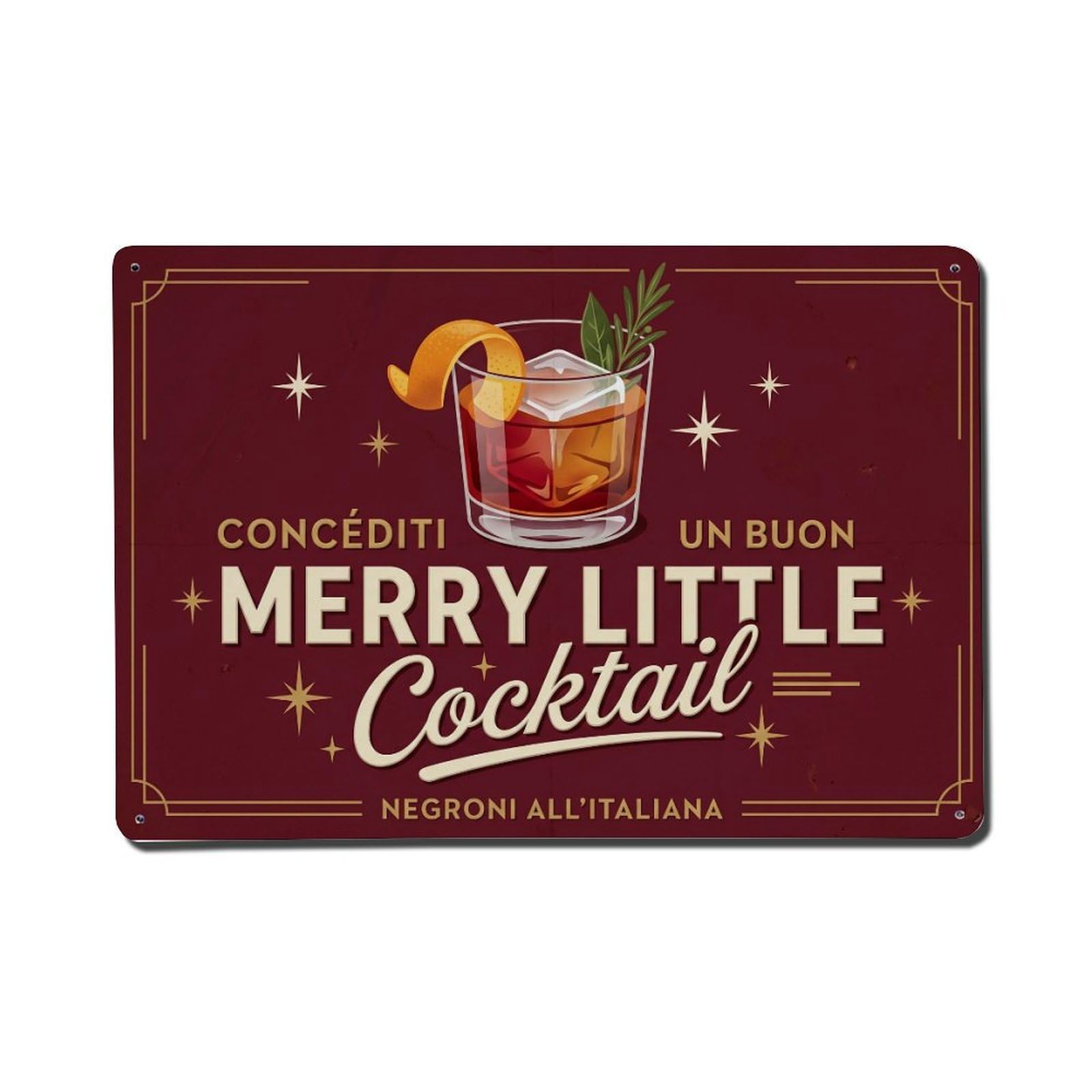 Negroni Sunset Happy Hour Metal Tin Sign Plaque Wall Decor for Cafe, Club Bar, Office, Home Garden Metal Poster 8x12Inch