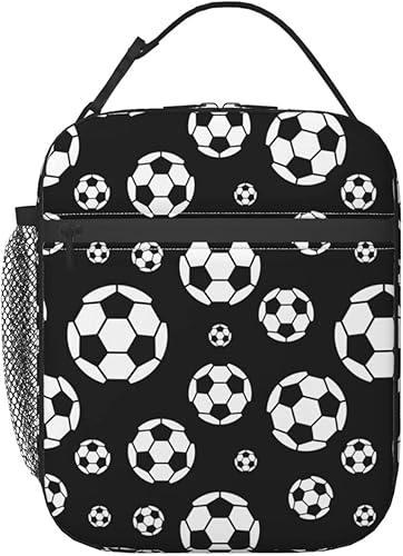 oumghxf Bolsa de almuerzo de pelota de fútbol para mujereshombres, lonchera reutilizable para hombres, bolsa térmica con aislamiento para deportes,