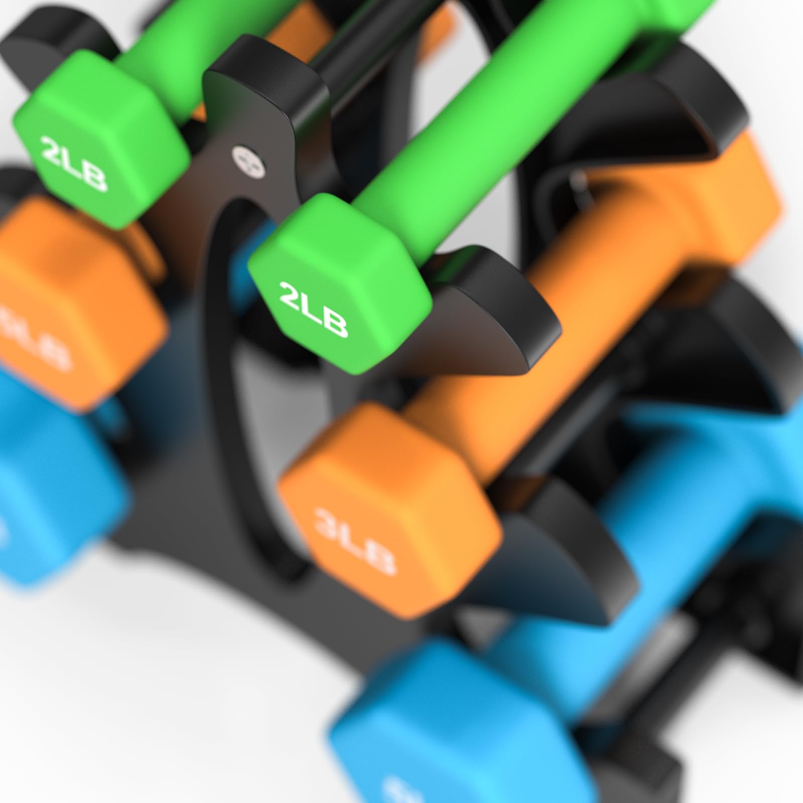 Portzon Weights Dumbbells 10 Colors Options Compatible with Set of 2 Neoprene Dumbbells Set,1-15 LB, Anti-Slip, Anti-roll, Hex Shape
