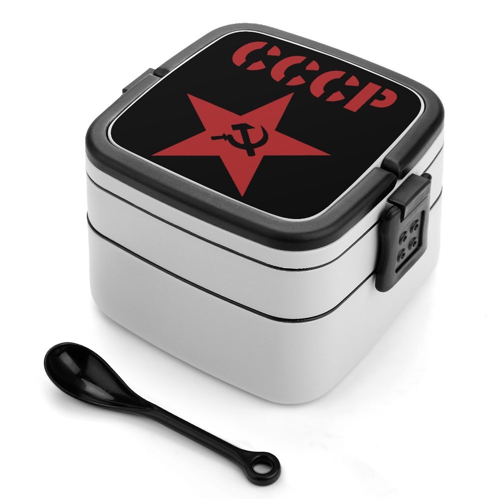 CGSBNGHA Flag Soviet Union USSR Hammer And Sickle Bento Lunch Box 2 Layer Lunchbox Food Container for Adults Office