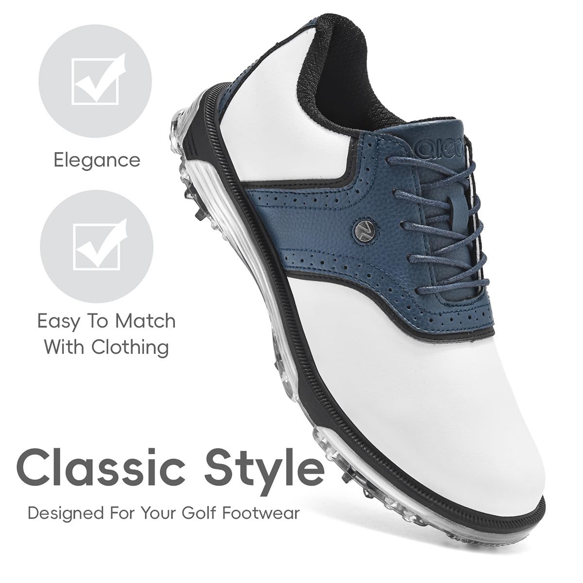 ULTIANT Stabilità professionale classica senza punte impermeabile degli uomini delle scarpe da golf per addestramento di golf