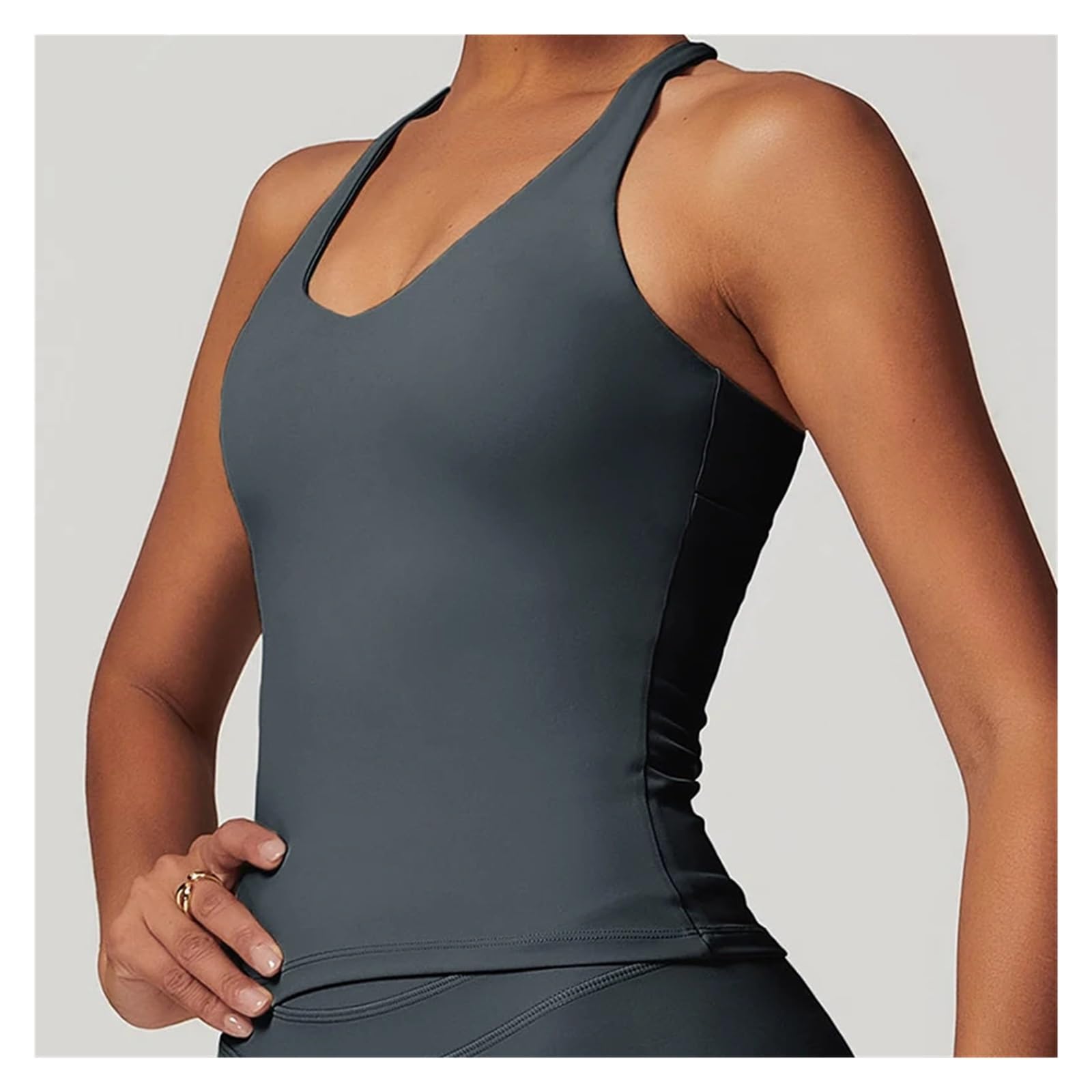 Top De Yoga Camiseta de Yoga con Espalda Cruzada for Mujer, for Correr, Gimnasio, Fitness, Secado rápido, sin Mangas, Deportiva
